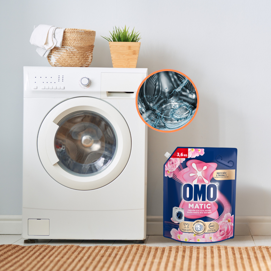 NG Omo matic cửa trước ngăn ngừa mùi ẩm mốc túi 3.6kg hương oải hương 0